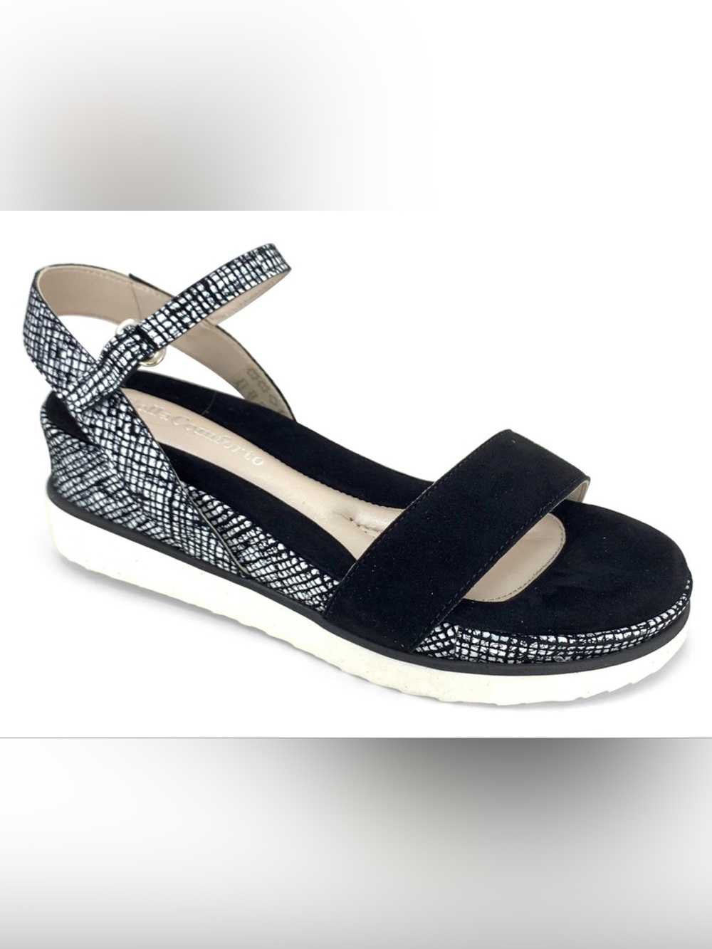 Bella Comforto Dahlia Suede and Leather Wedge Sandals